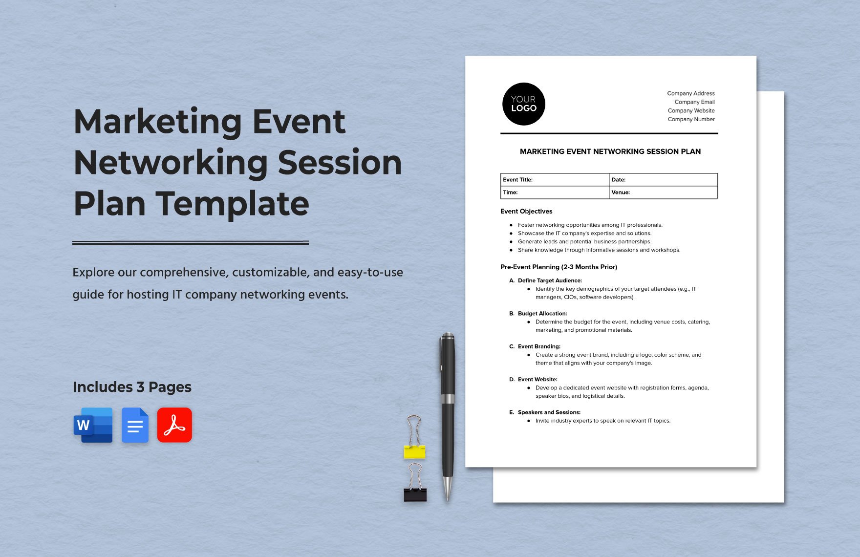 Marketing Event Networking Session Plan Template in Word, Google Docs, PDF