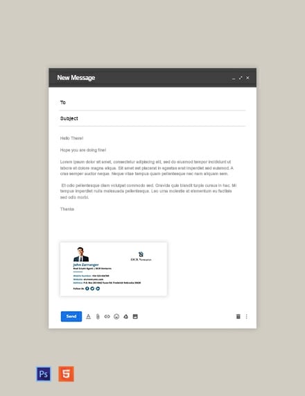 Real Estate Agent Email Signature Template HTML5 PSD Template net
