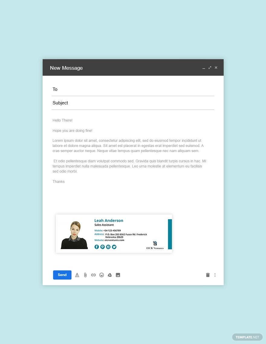 Sales Assistant Email Signature Template