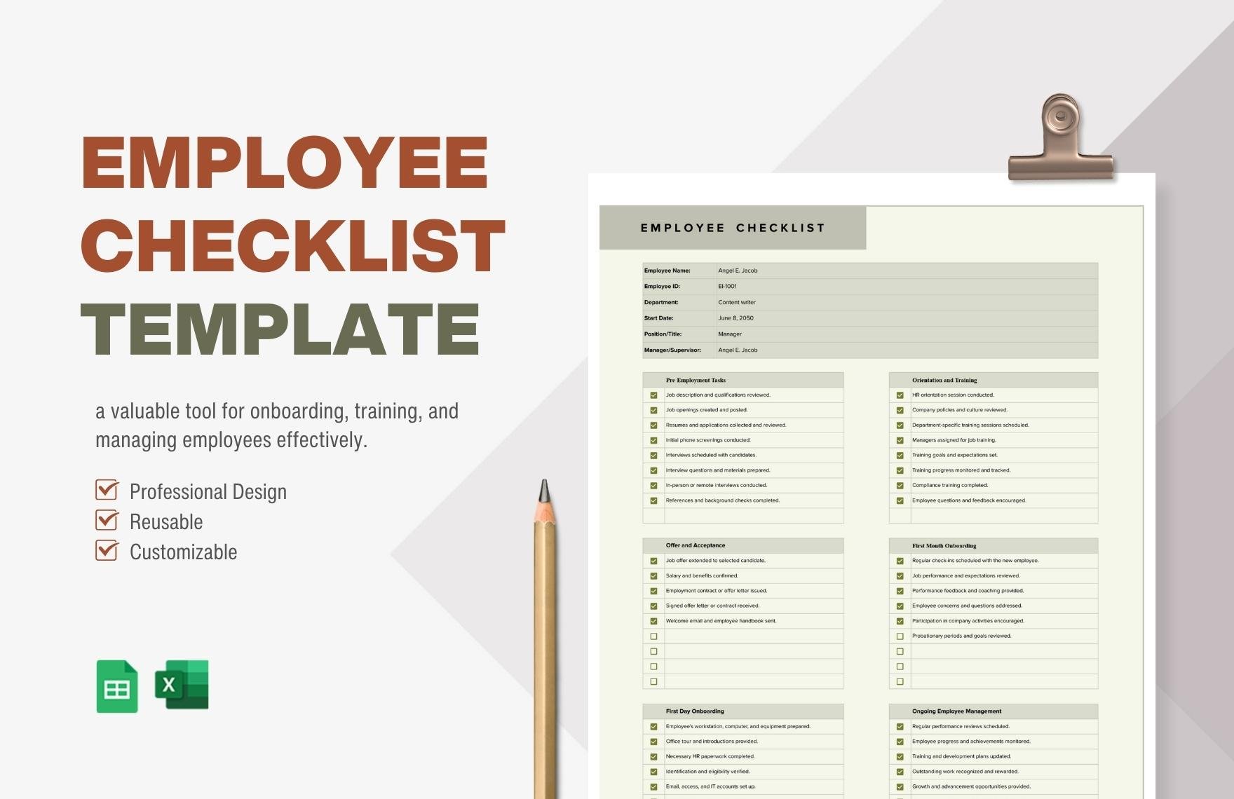 Employee Checklist Template