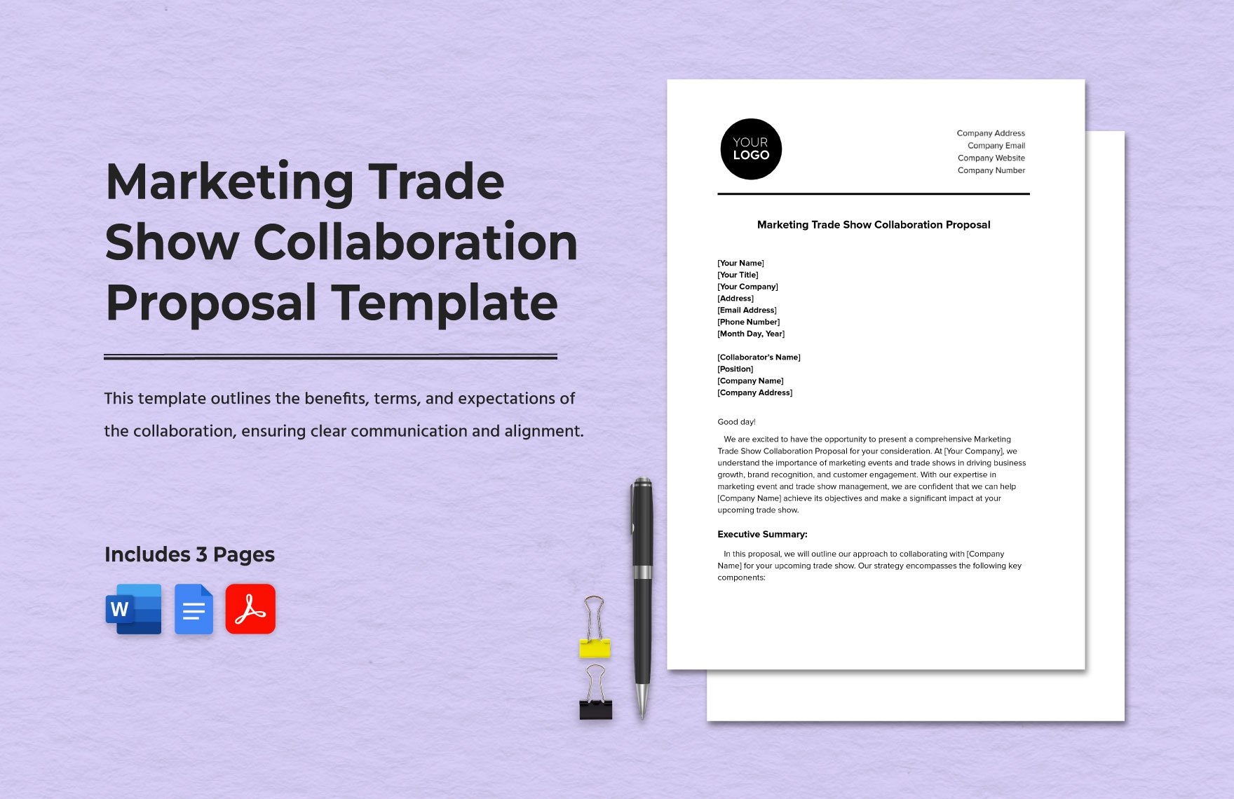 Marketing Trade Show Collaboration Proposal Template in Word, Google Docs, PDF