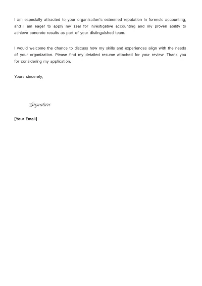 Free Forensic Accountant Cover Letter Template to Edit Online
