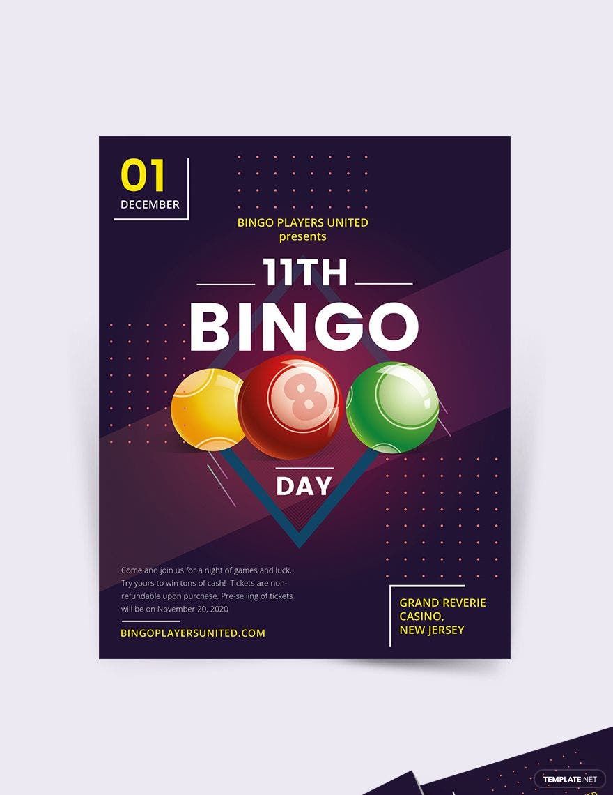 Free Bingo Event Flyer Template in Word, Google Docs, Illustrator, PSD, Apple Pages, Publisher, InDesign