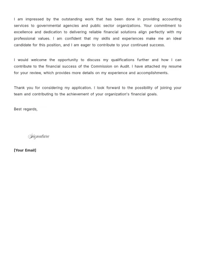 Free Government Accountant Cover Letter to Edit Online