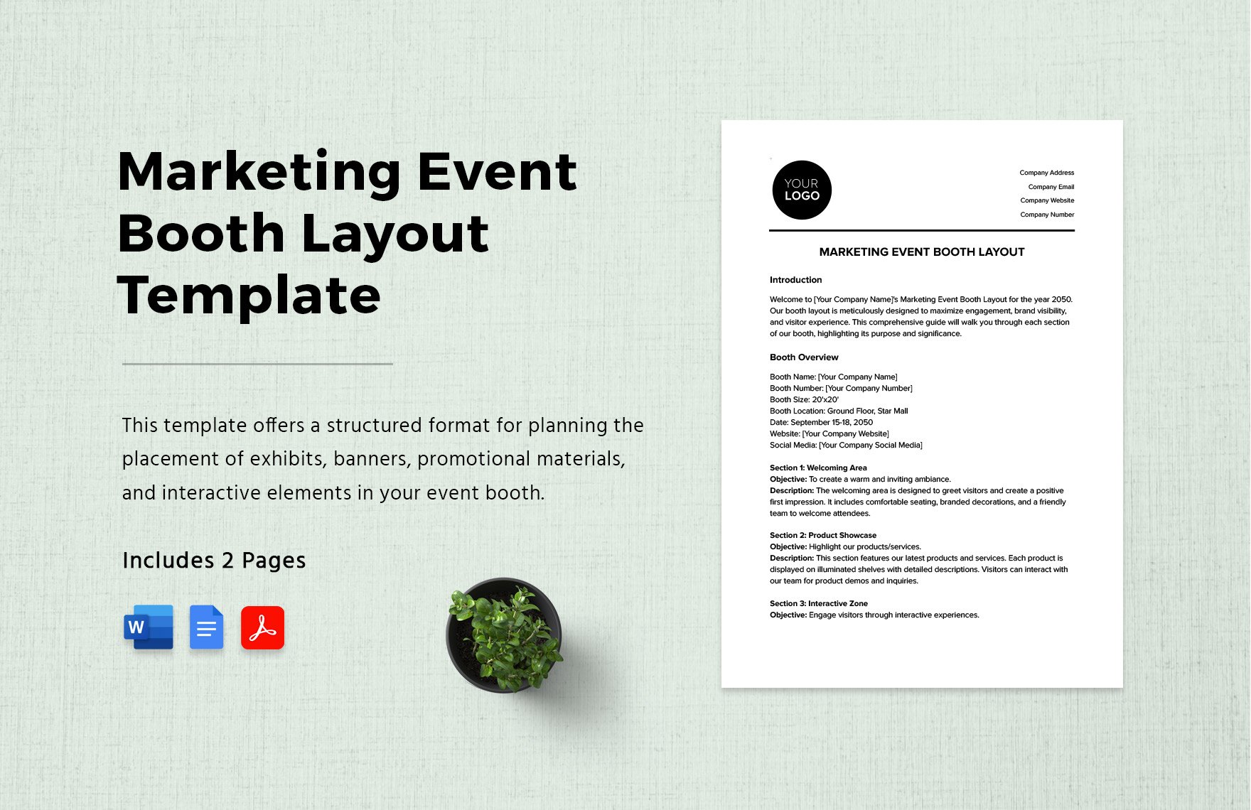 Marketing Event Booth Layout Template in Word, Google Docs, PDF