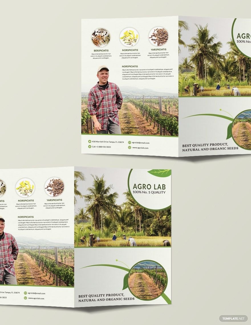 Agriculture Bi-Fold Brochure Template