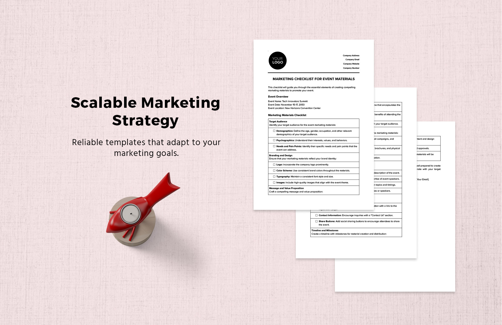 Marketing Checklist for Event Materials Template