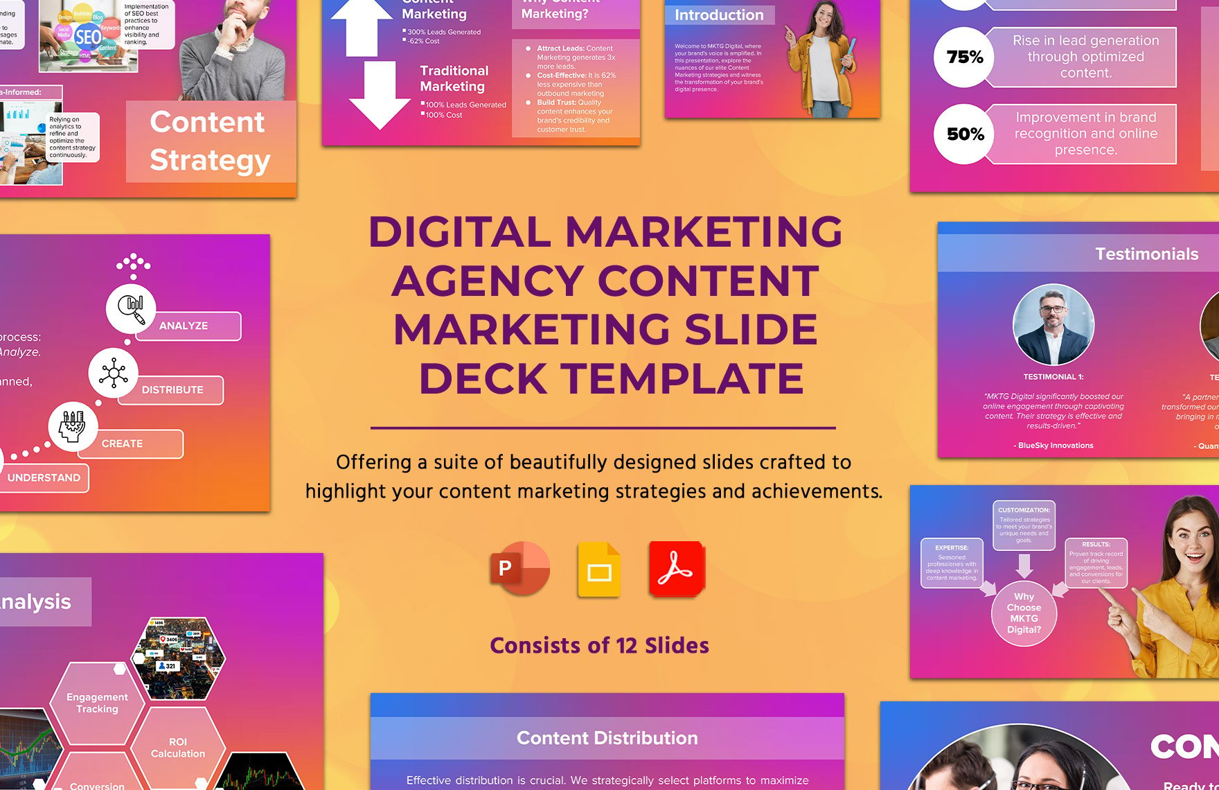 Digital Marketing Agency Content Marketing Slide Deck Template