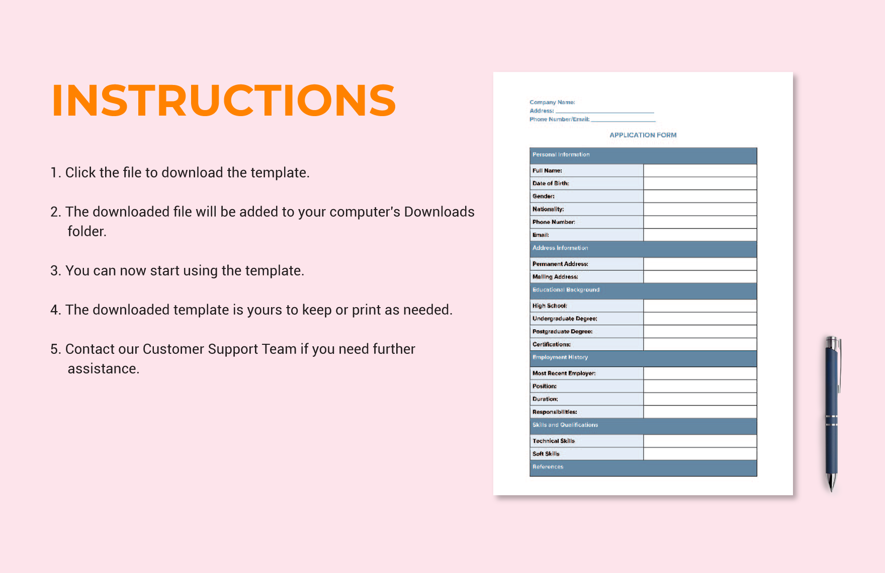 Free Blank Application Template Download in Word Template net Free Blank Application Template Download in Word Template net