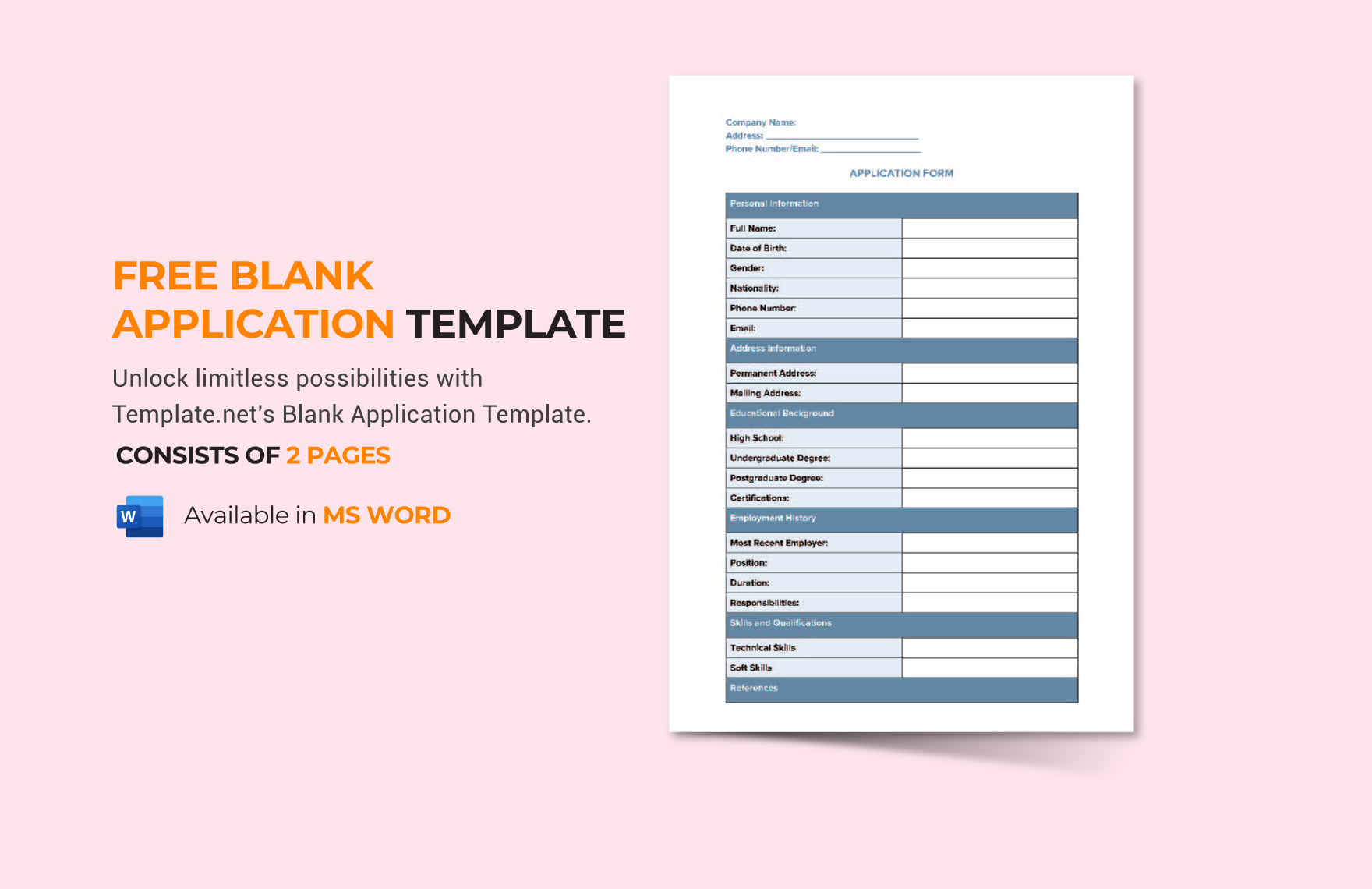 FREE Form Template - Download in Word, Google Docs, Excel, PDF, Google ...
