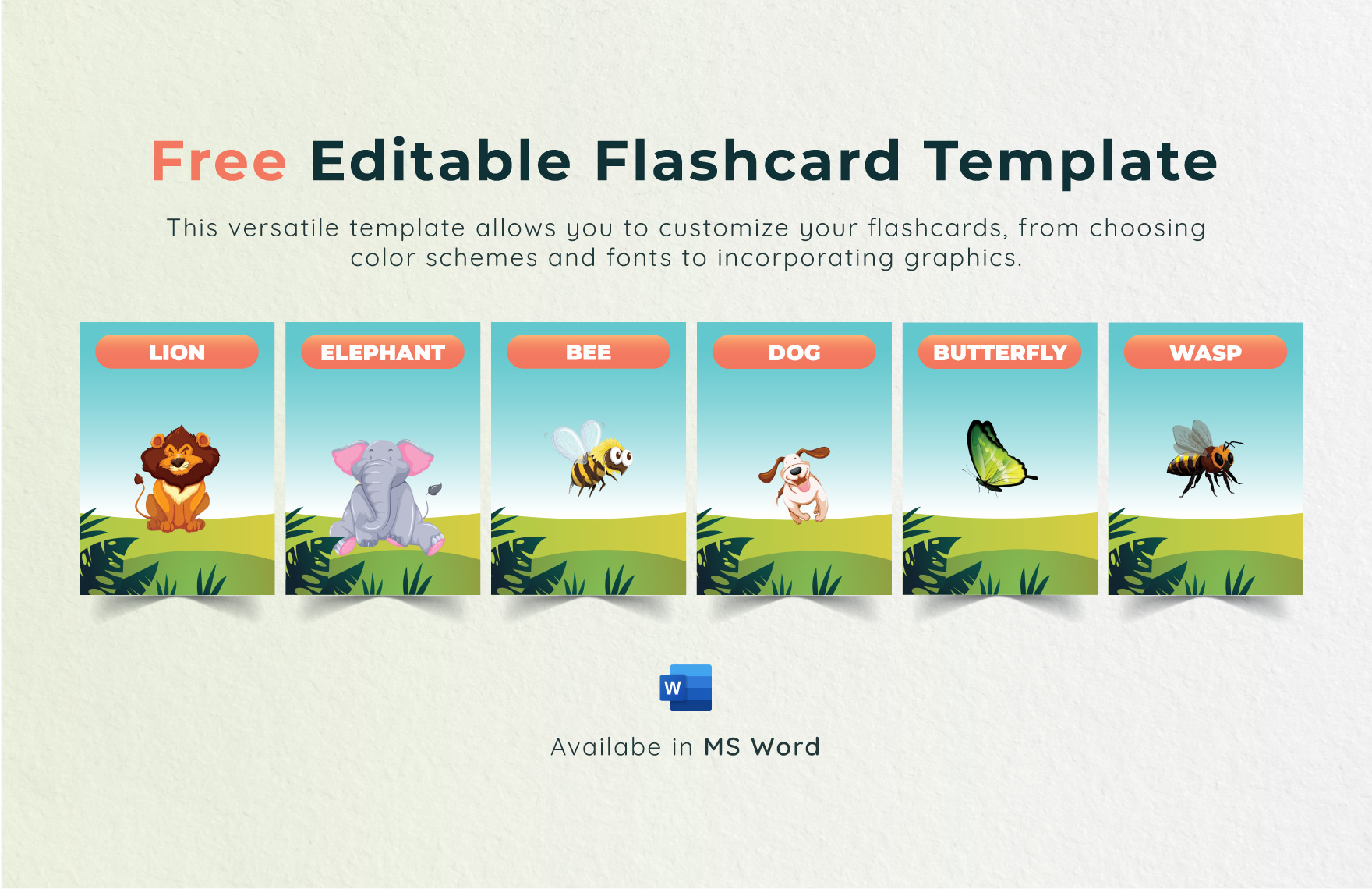 Editable Flashcard Template
