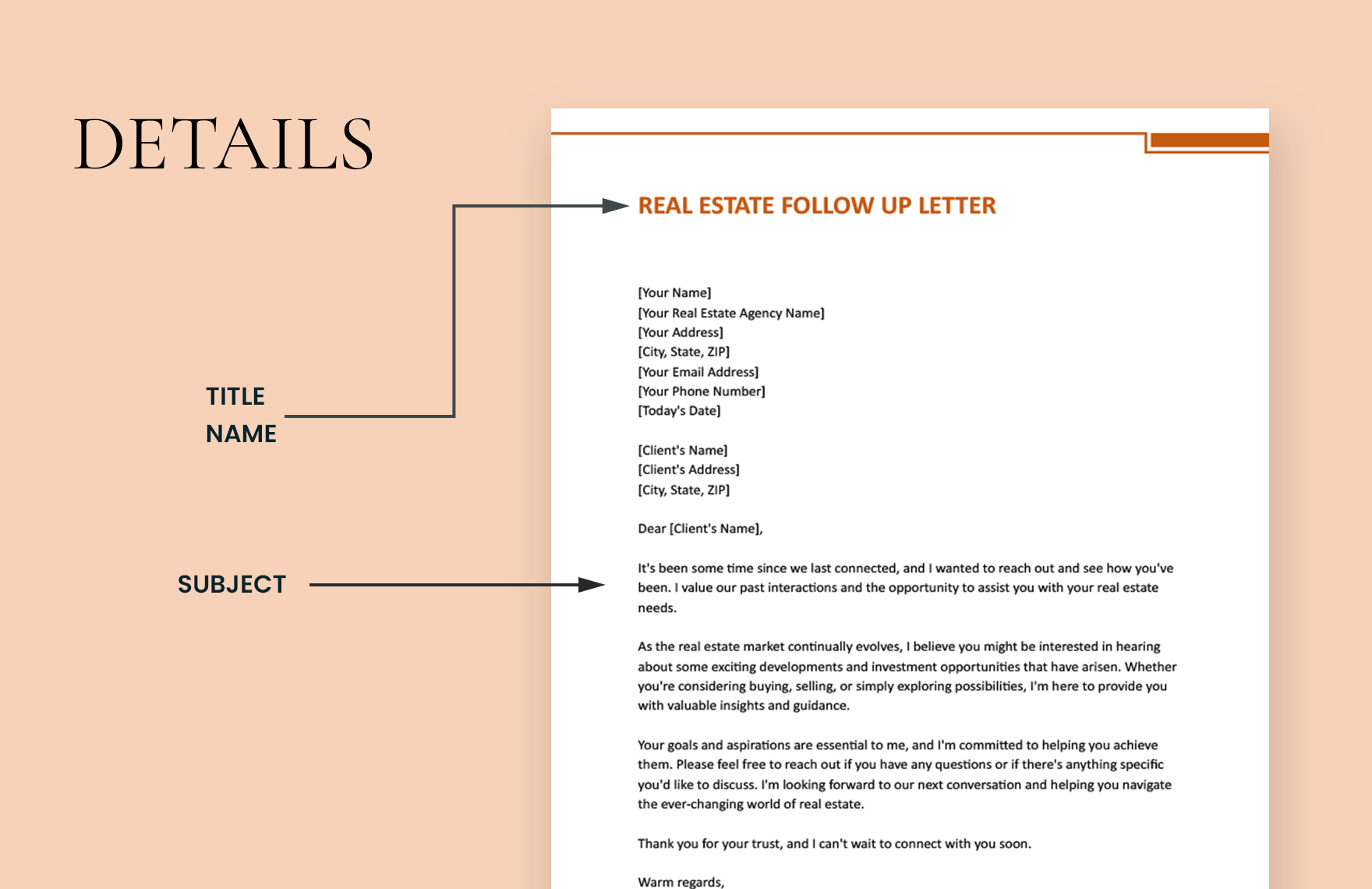 Real Estate Follow Up Letter