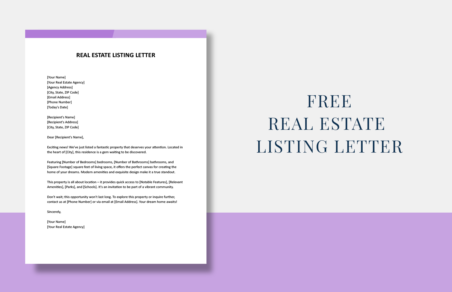 Real Estate Listing Letter