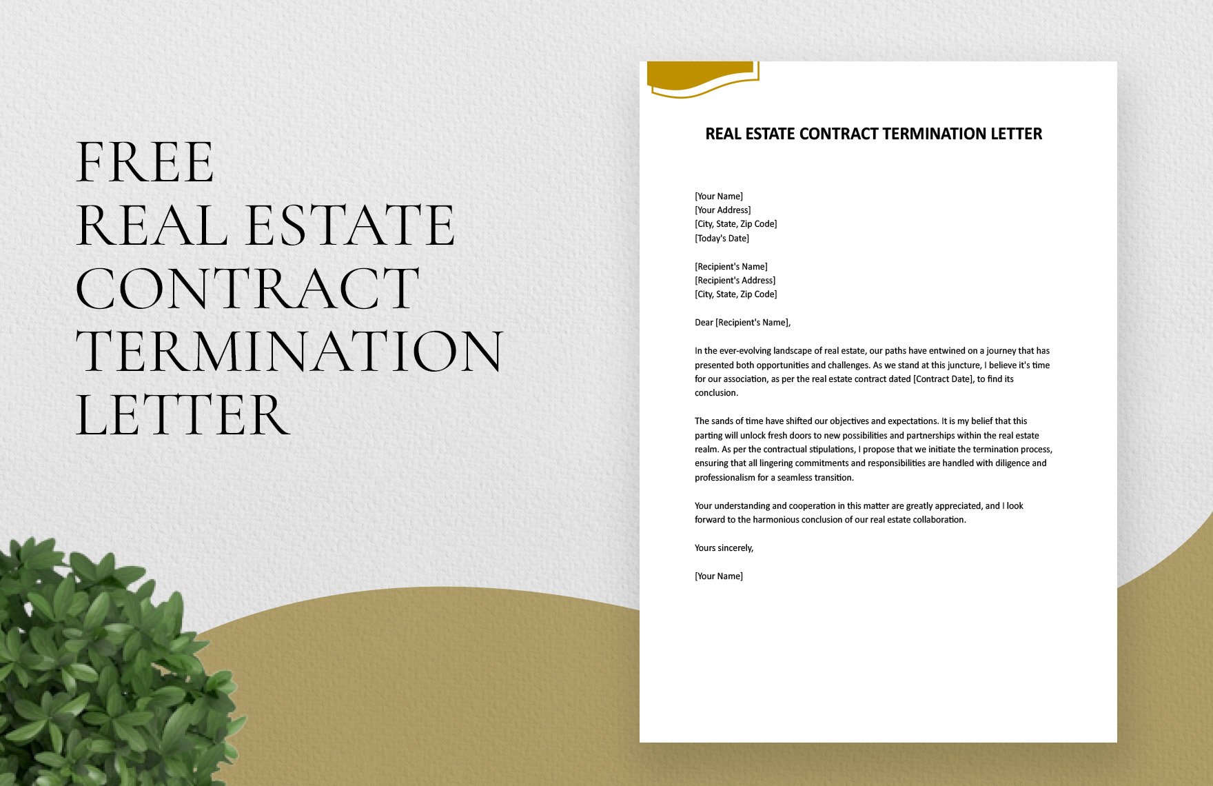 Real Estate Contract Termination Letter