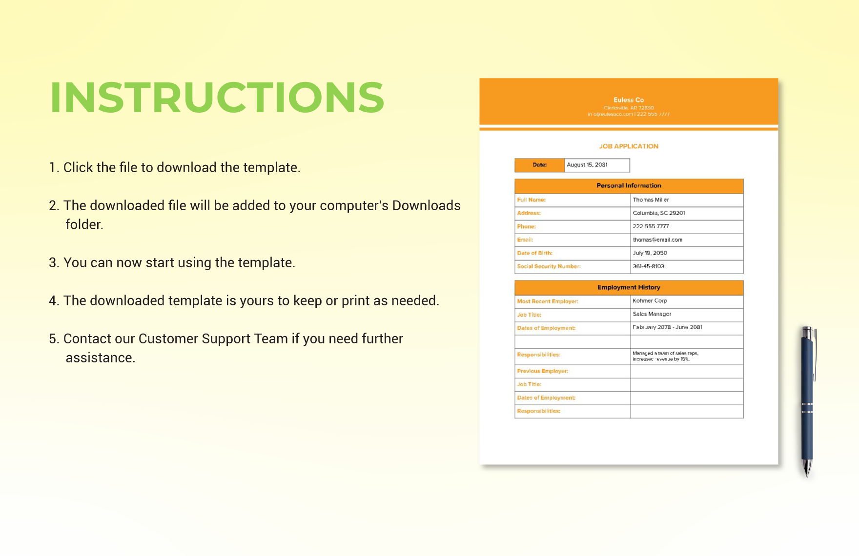 Job Application Template Download In Word Template Net Job Application Template Download In Word Template Net