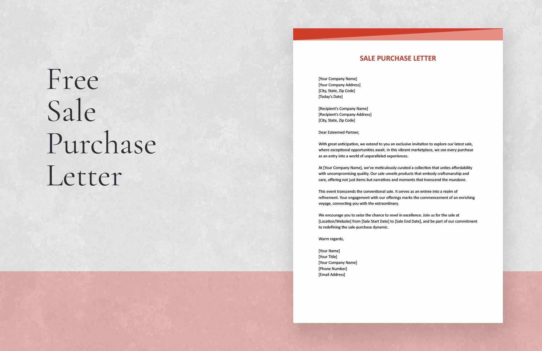 Sale Purchase Letter in Word, Google Docs