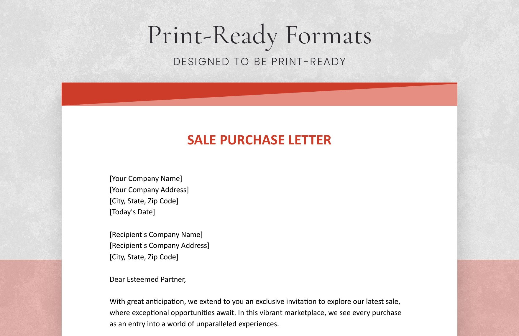 Sale Purchase Letter