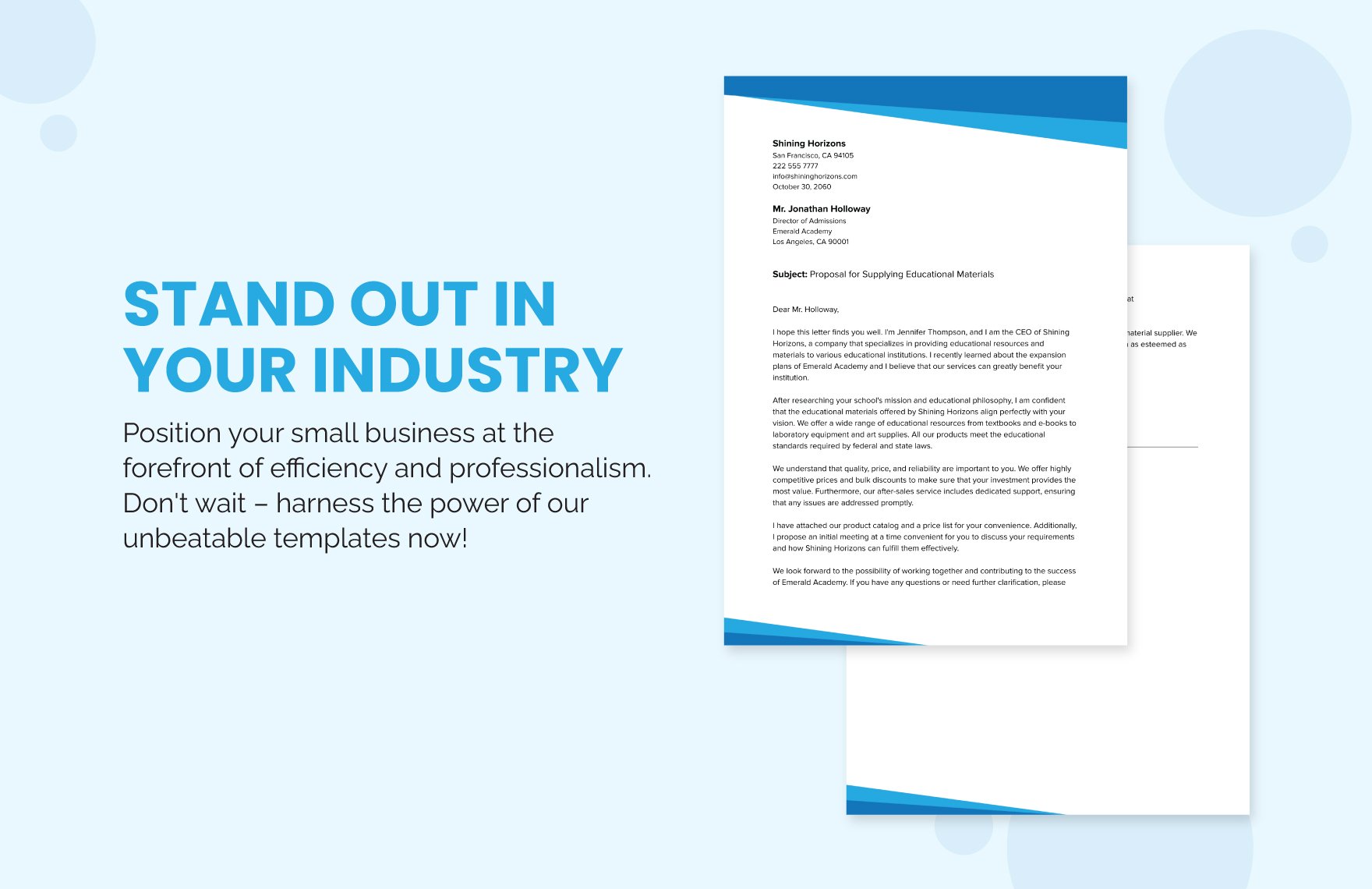 Small Business Letter Template