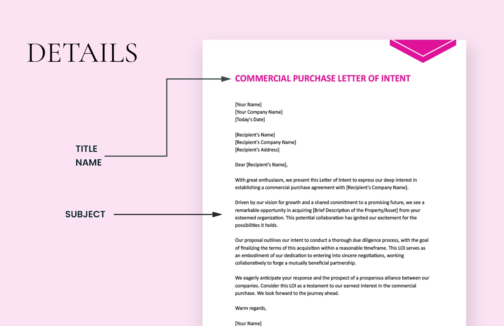 Commercial Purchase Letter Of Intent