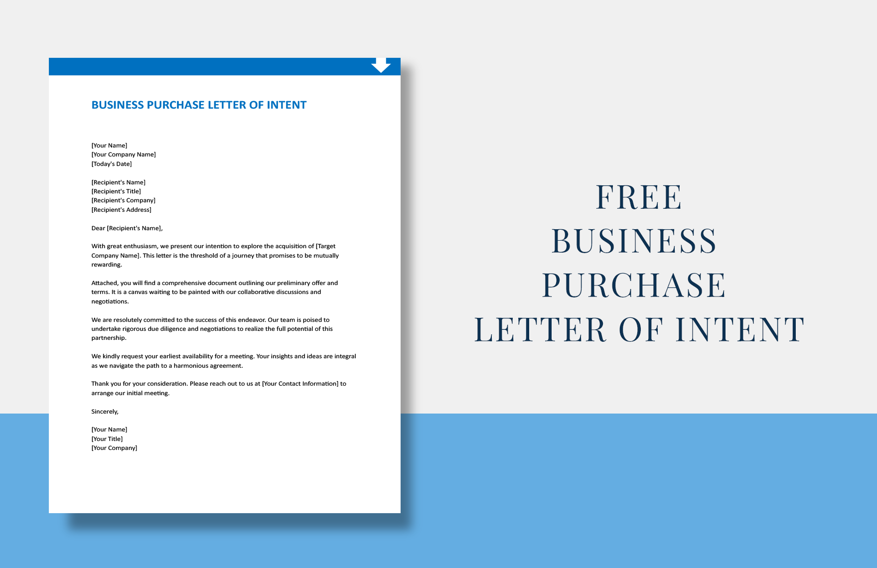 Business Purchase Letter Of Intent