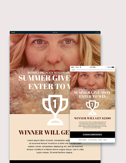 Free Contest Email Ad Template HTML5 Template