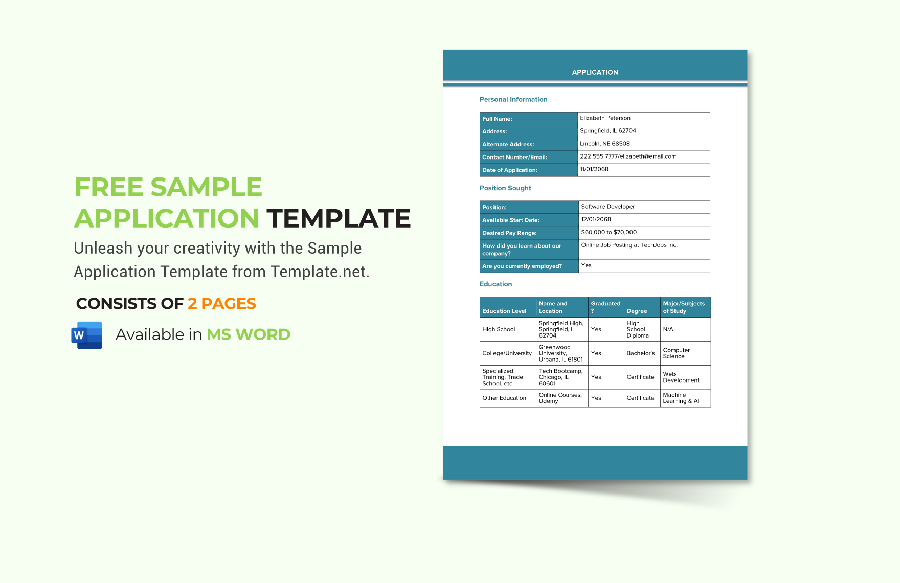 Sample Application Template