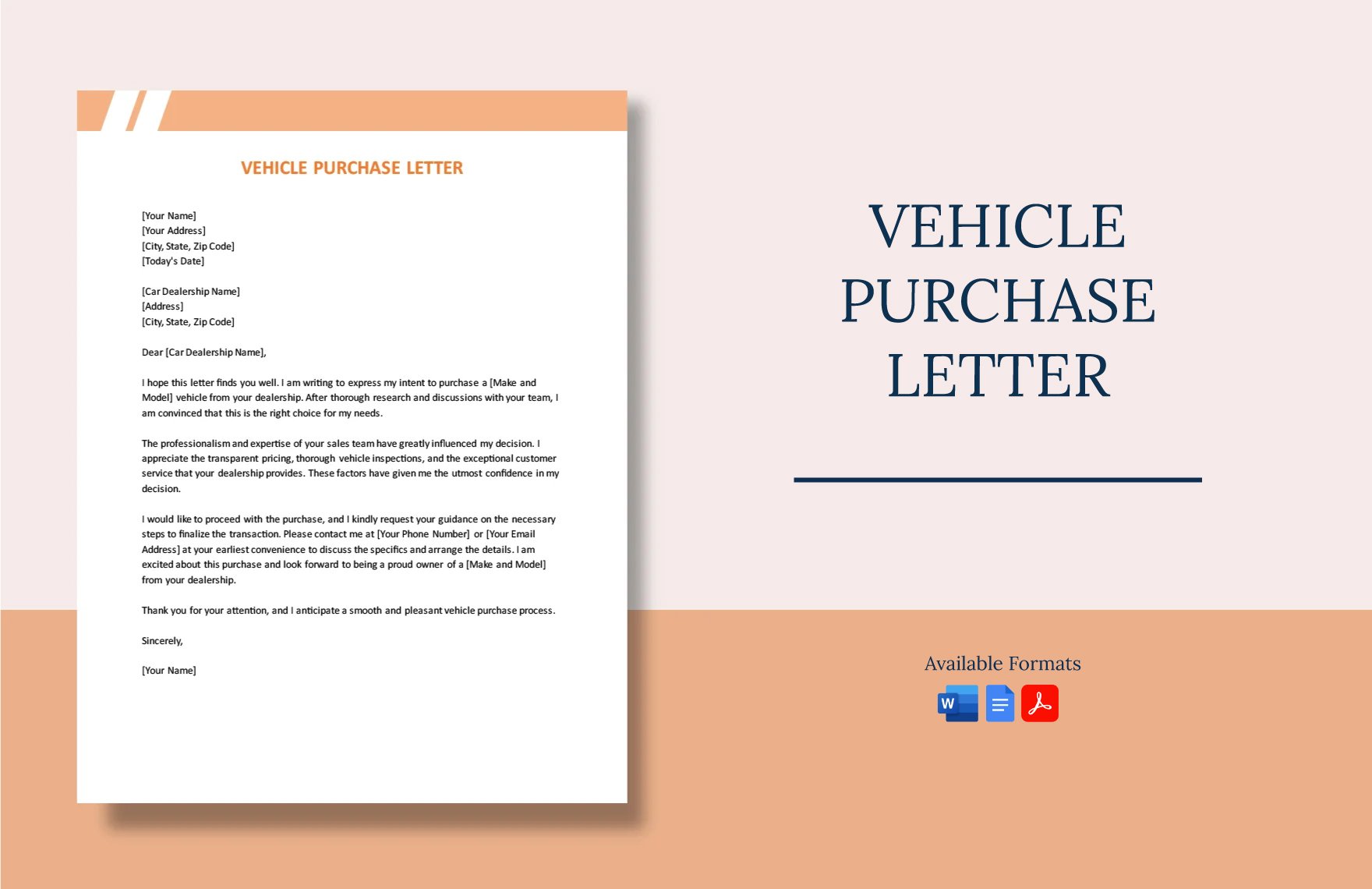 Vehicle Purchase Letter in Word, Google Docs, PDF