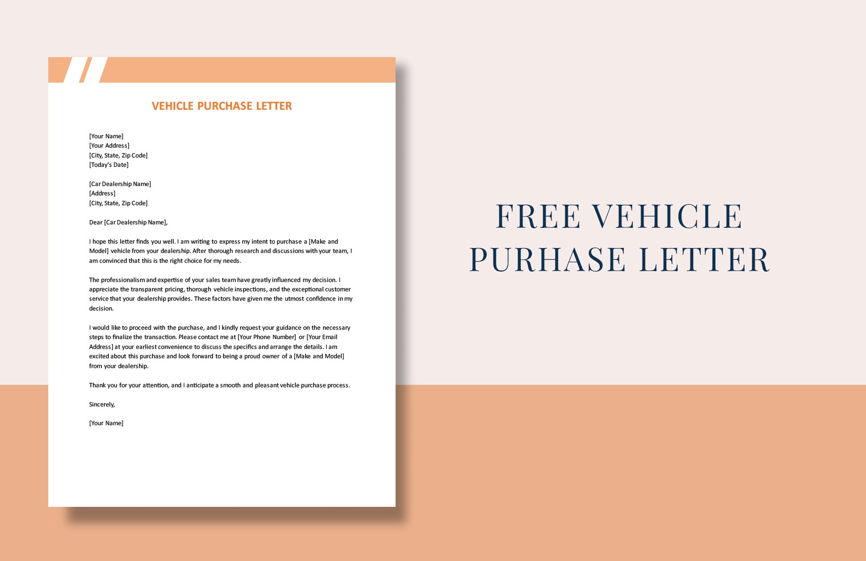 Vehicle Purchase Letter