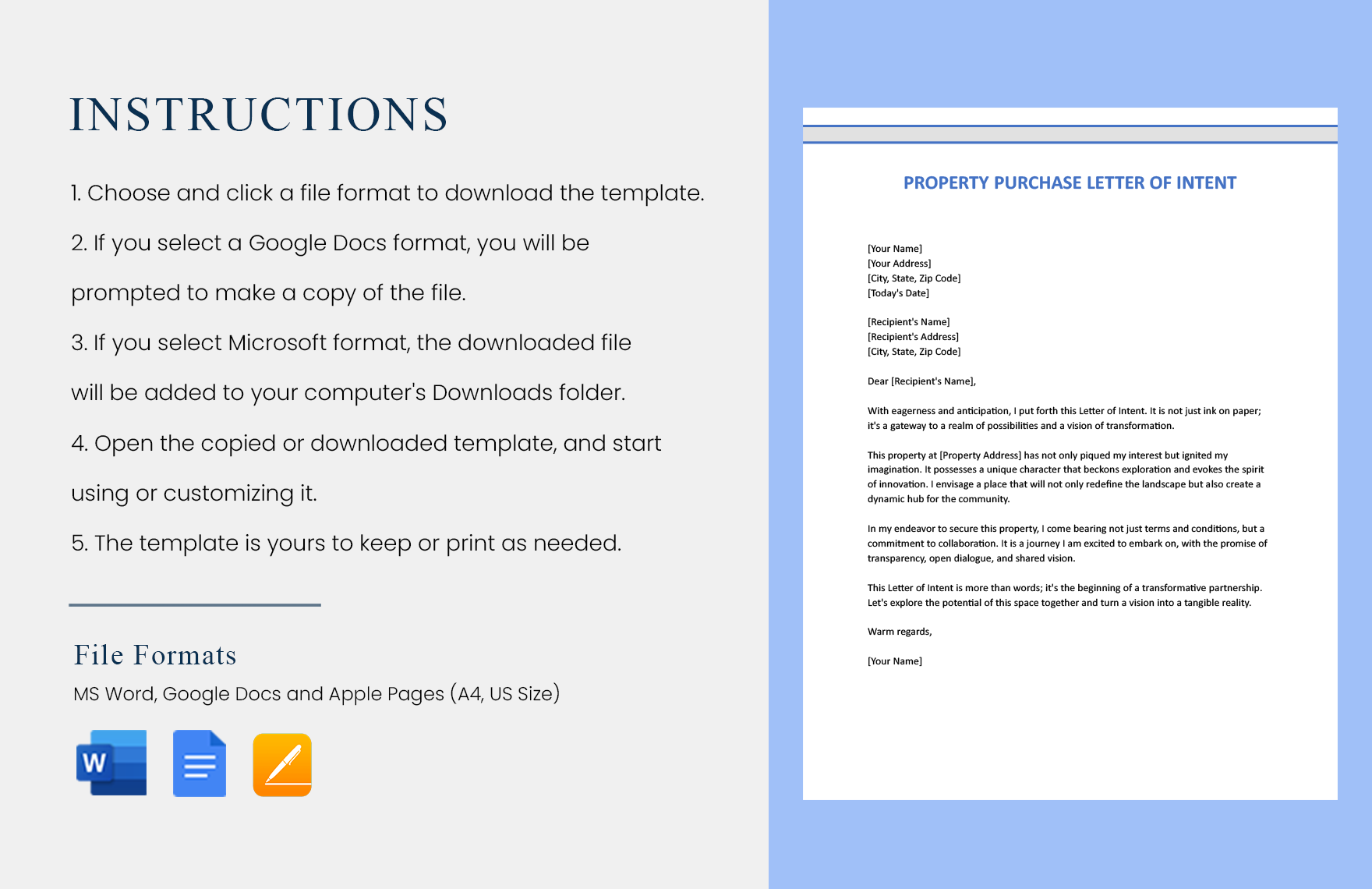 Property Purchase Letter Of Intent