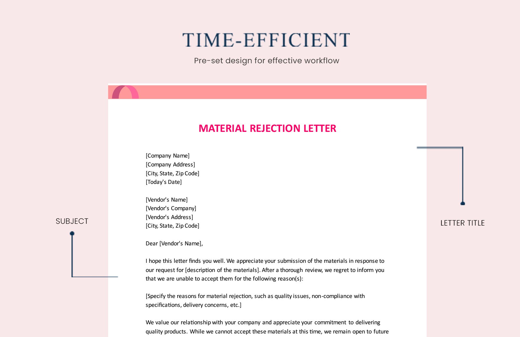 Material Rejection Letter