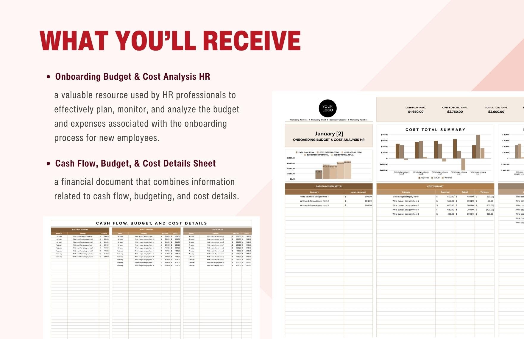 Onboarding Budget & Cost Analysis HR Template