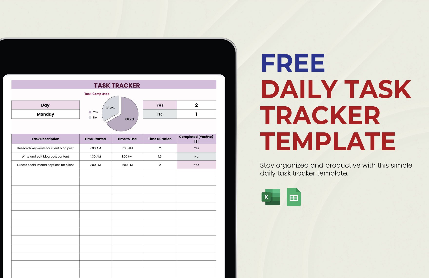 Daily Task Tracker Template