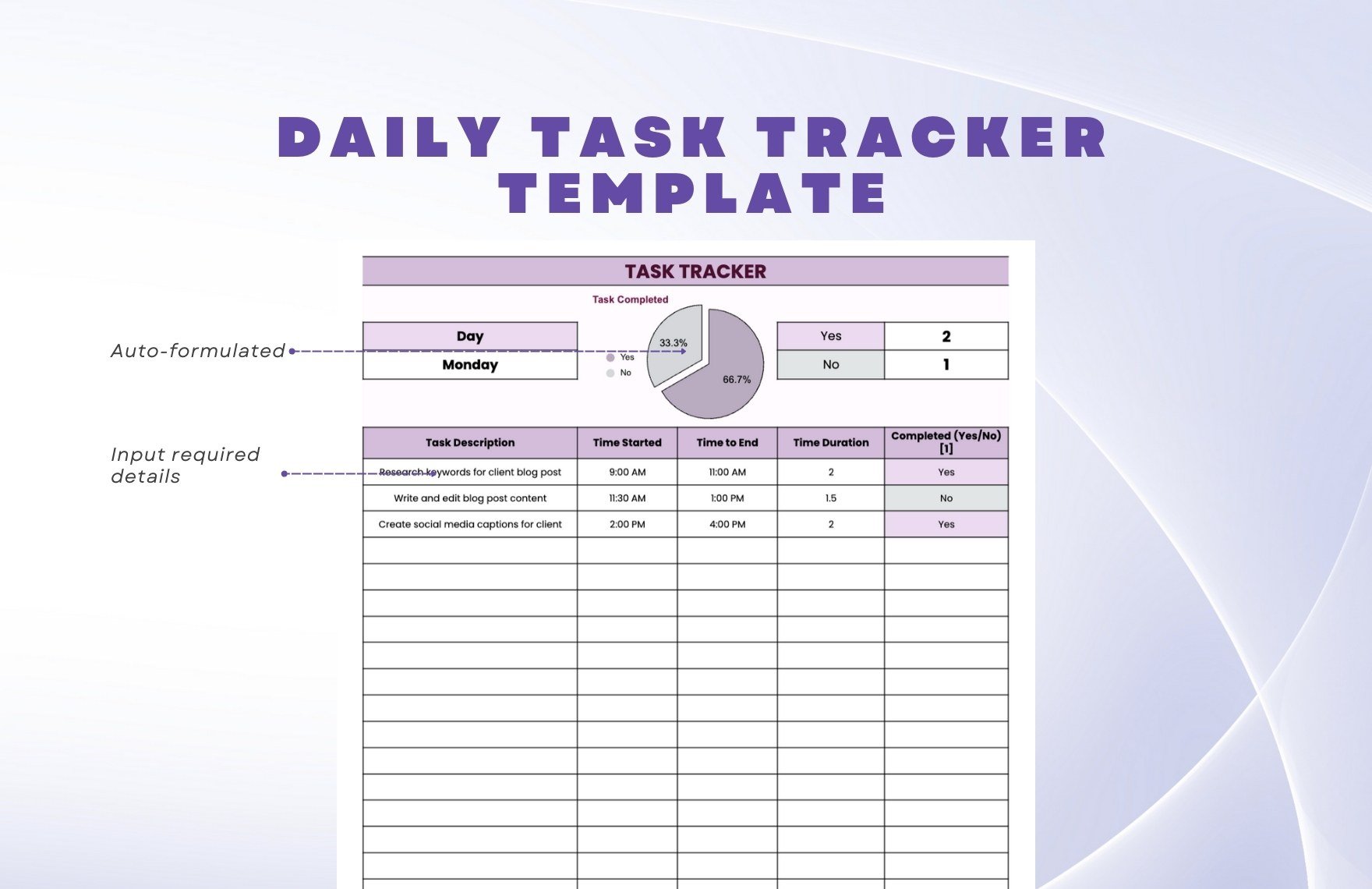Daily Task Tracker Template