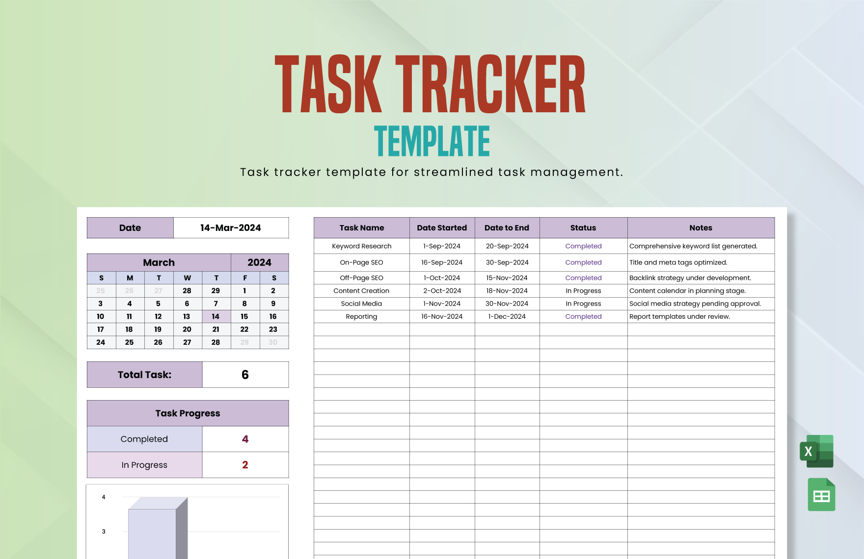 Tracker Template in Google Sheets - FREE Download