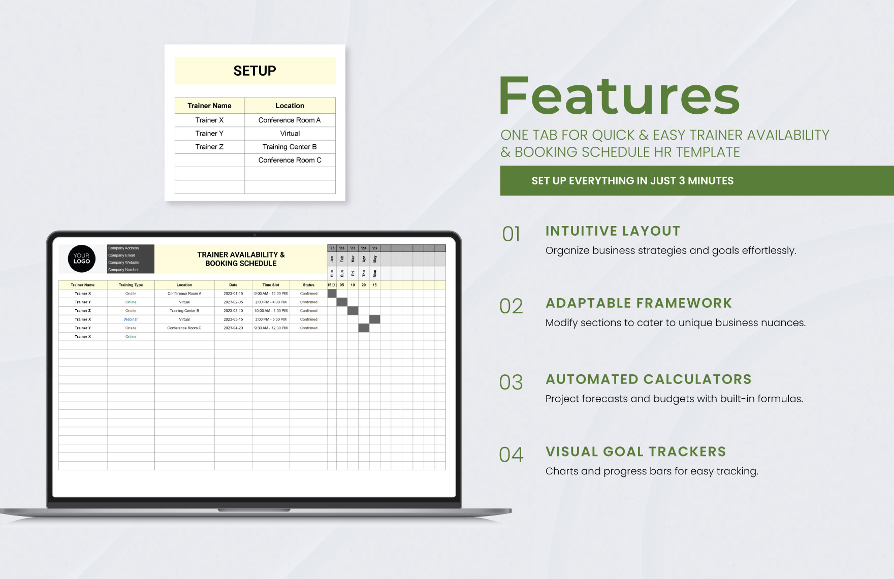 Trainer Availability & Booking Schedule HR Template