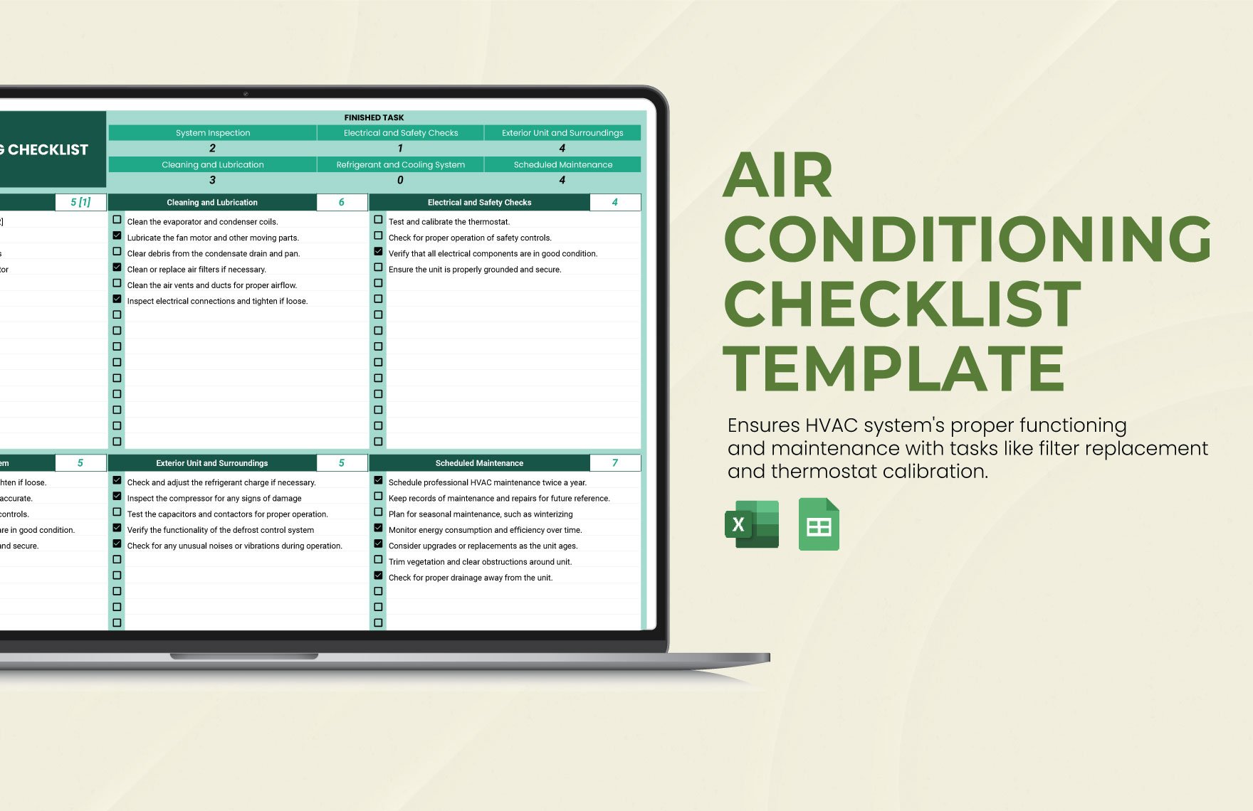 Air Conditioning Checklist Template