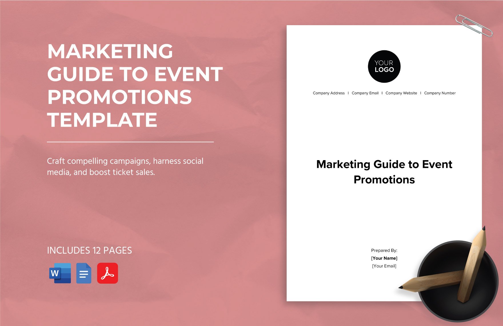 Marketing Guide to Event Promotions Template in Word, Google Docs, PDF