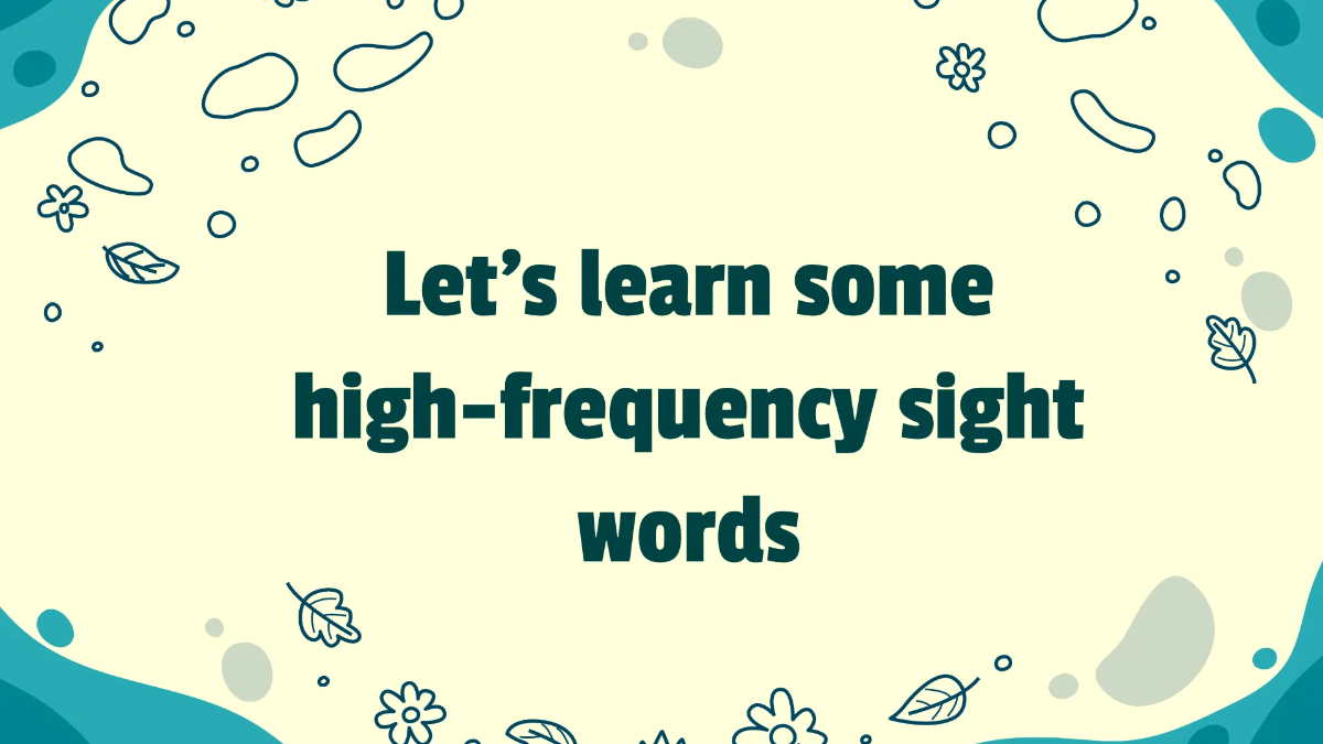 Free Introduction To High-Frequency Sight Words Template to Edit Online