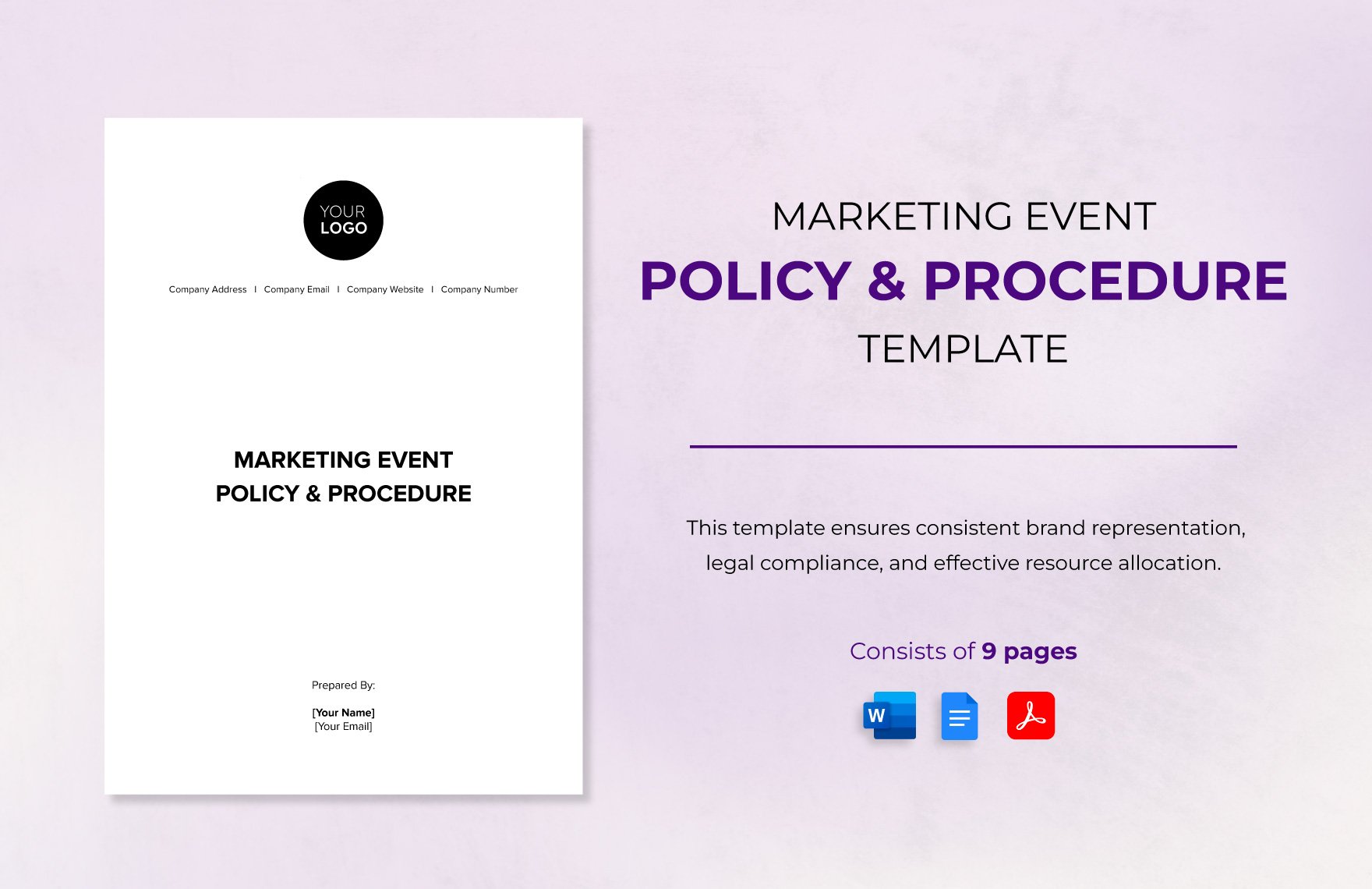 Marketing Event Policy & Procedure Template in Word, Google Docs, PDF