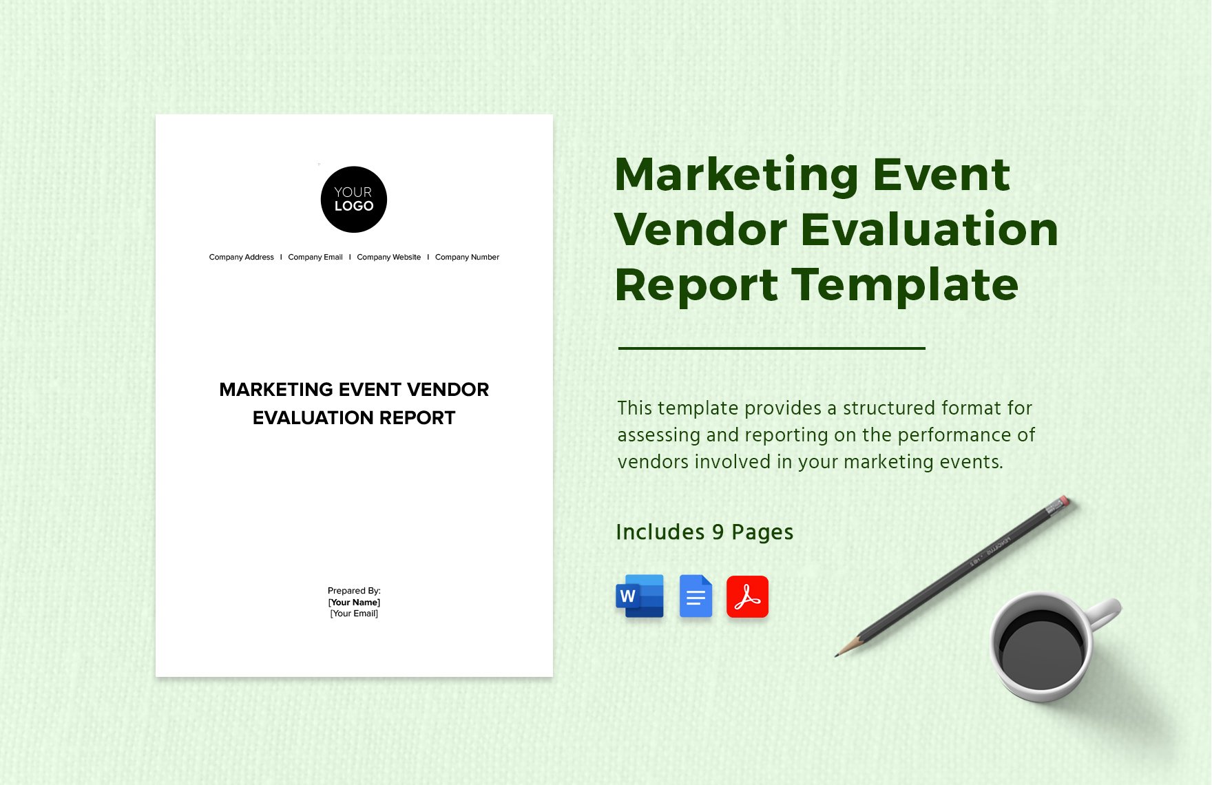 Marketing Event Vendor Evaluation Report Template in Word, Google Docs, PDF
