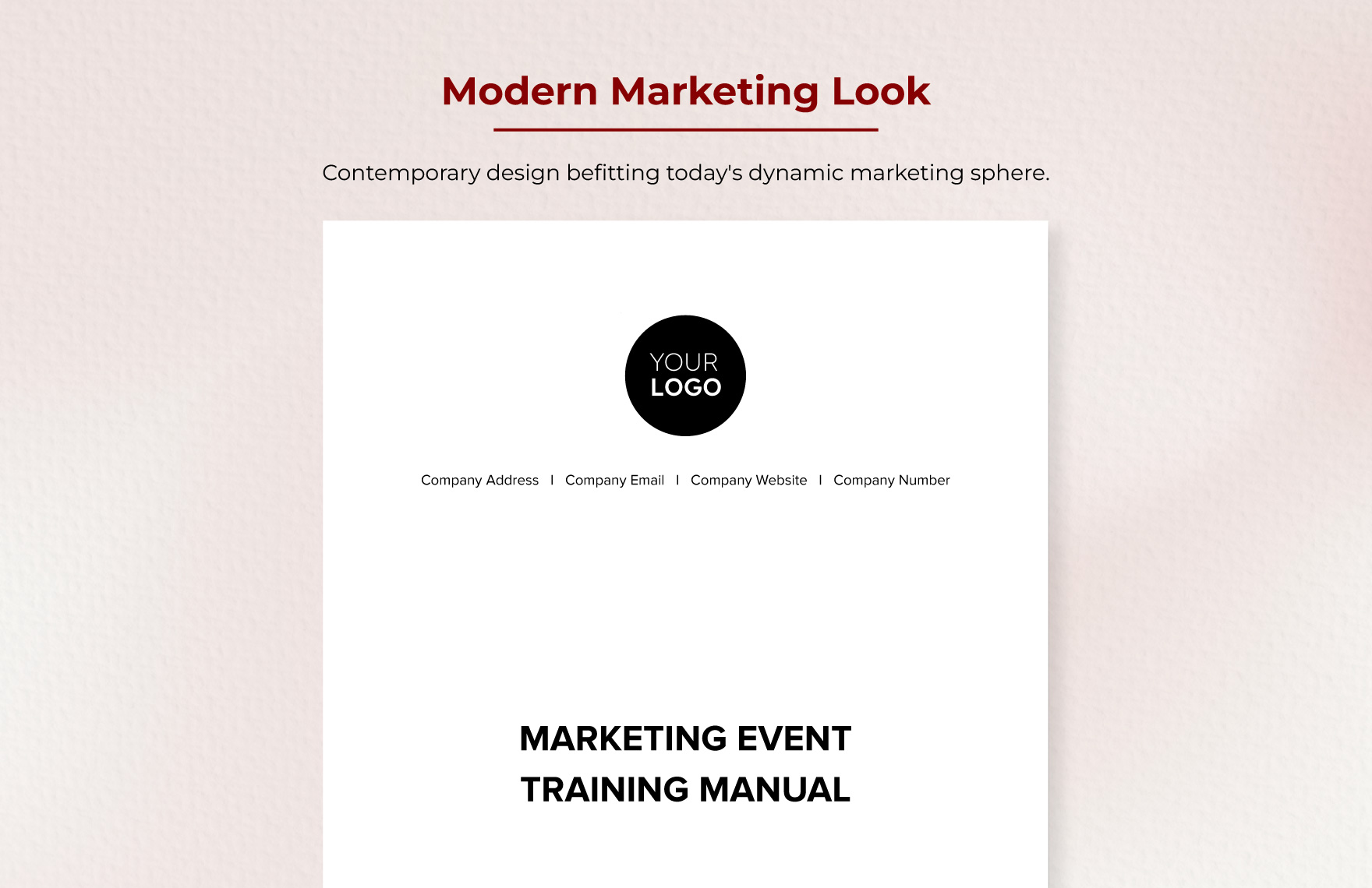 Marketing Event Training Manual Template