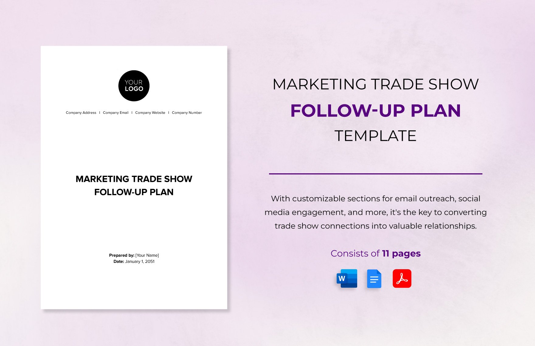 Marketing Trade Show Follow-up Plan Template in Word, Google Docs, PDF