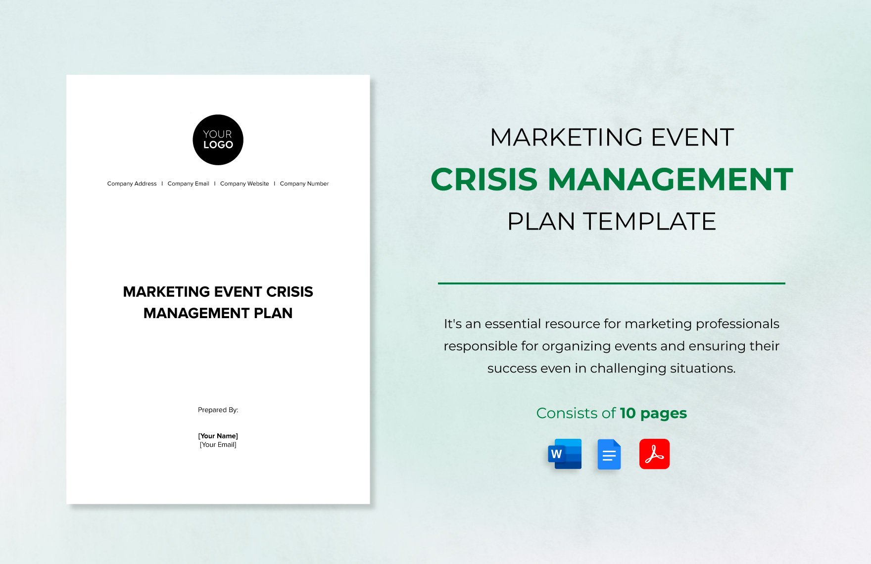 Marketing Event Crisis Management Plan Template in Word, Google Docs, PDF