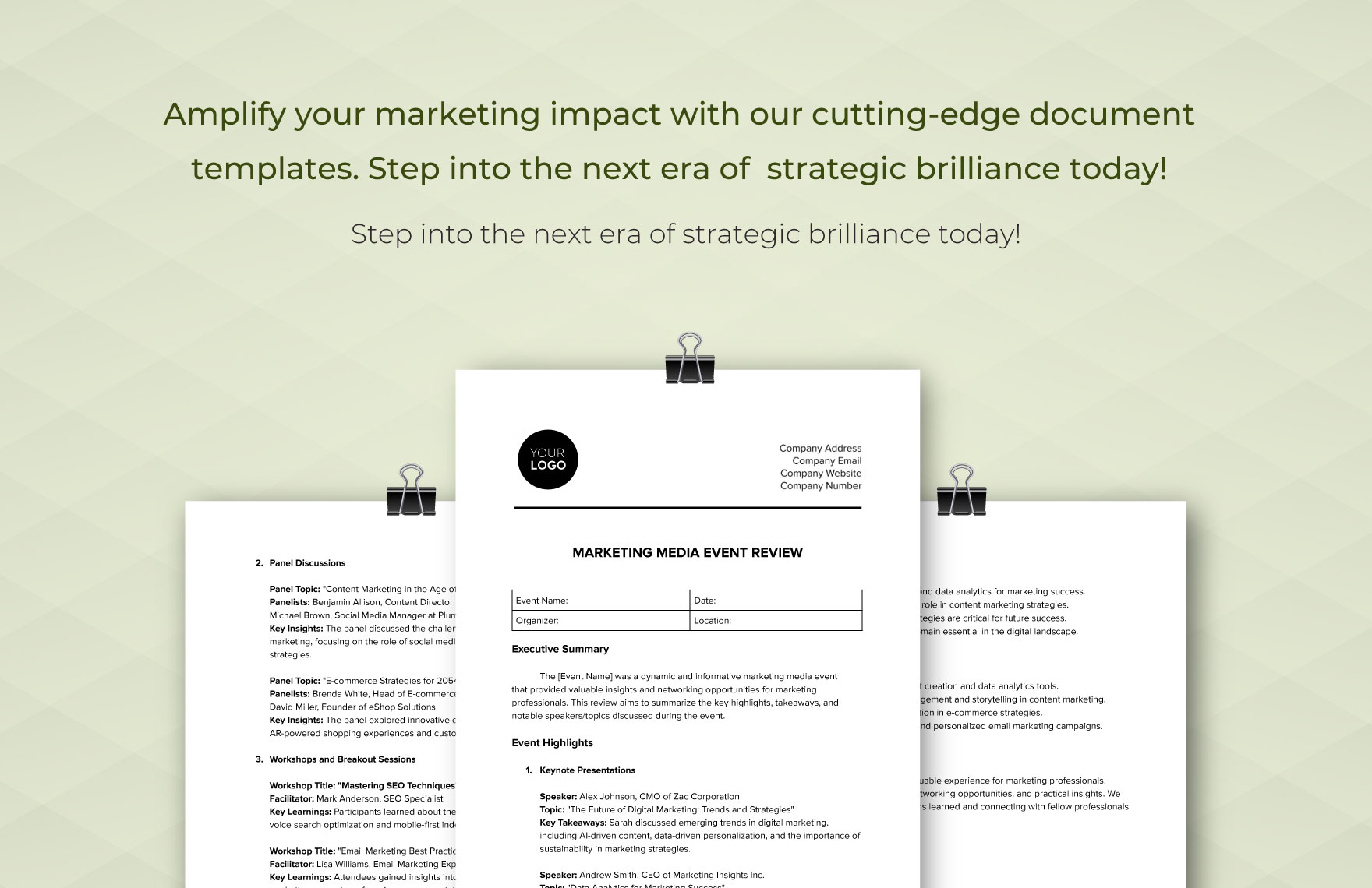 Marketing Media Event Review Template