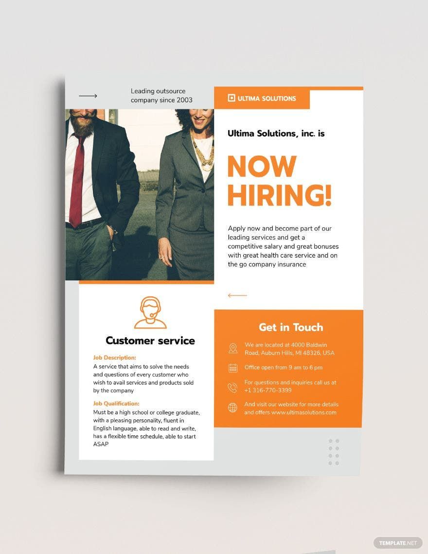 Employee Recruitment Flyer Template in Word, Google Docs, Illustrator, PSD, Apple Pages, Publisher, InDesign