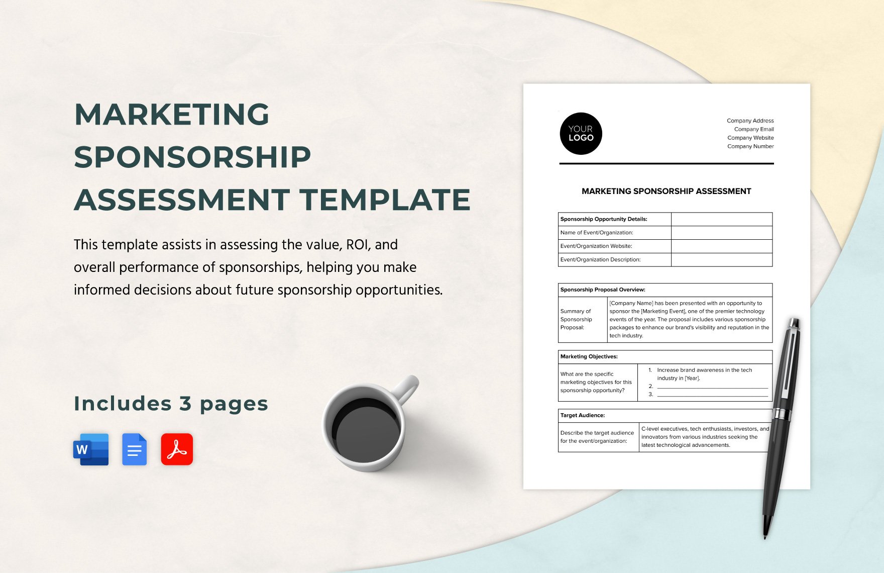 Marketing Sponsorship Assessment Template in Word, Google Docs, PDF