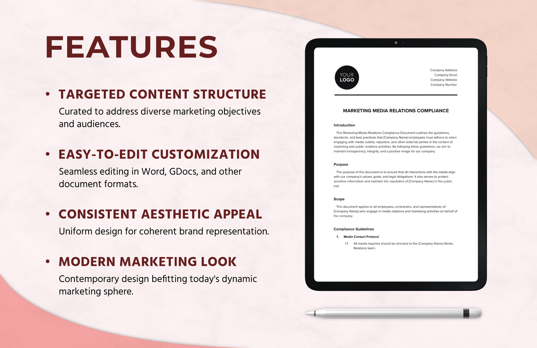 Marketing Media Relations Compliance Template