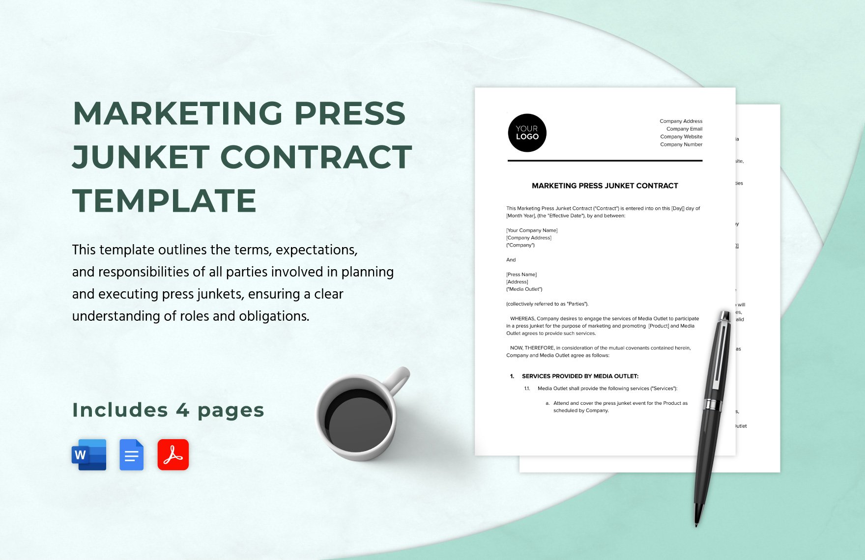 Marketing Press Junket Contract Template in Word, Google Docs, PDF