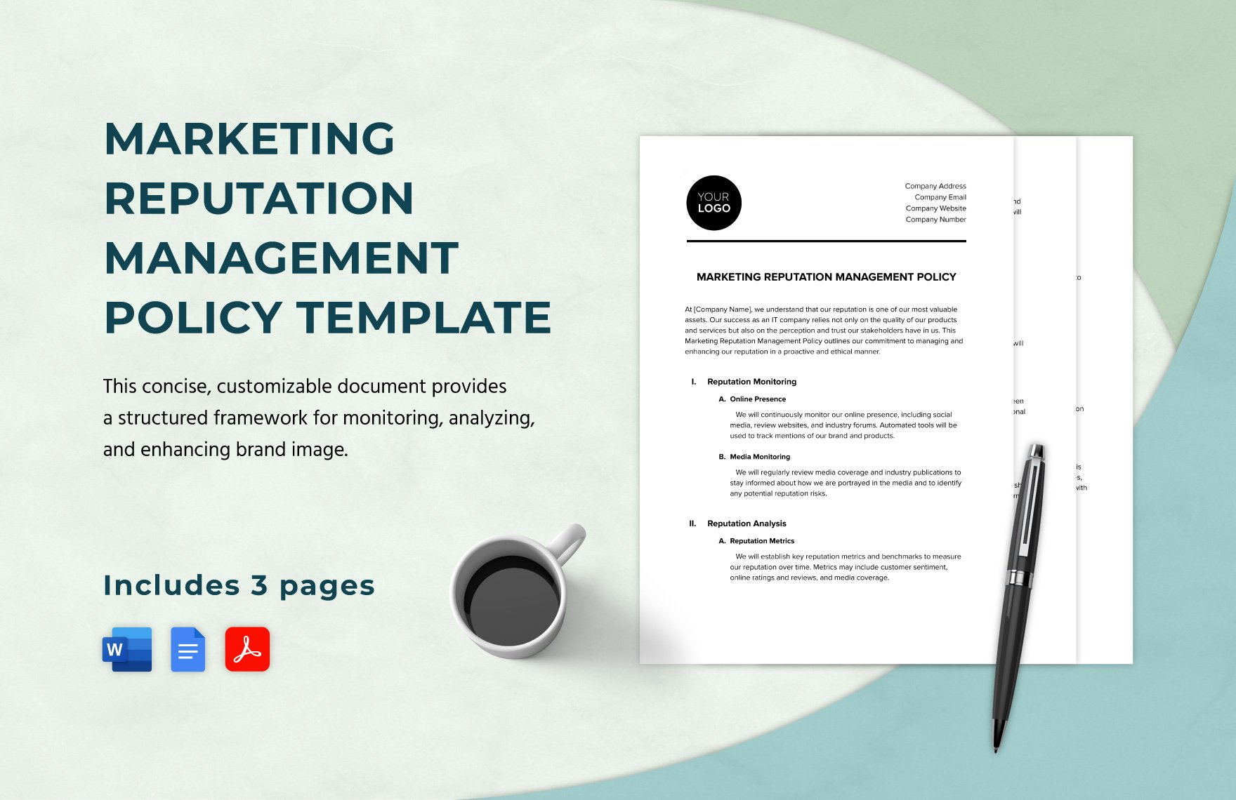 Marketing Reputation Management Policy Template in Word, Google Docs, PDF
