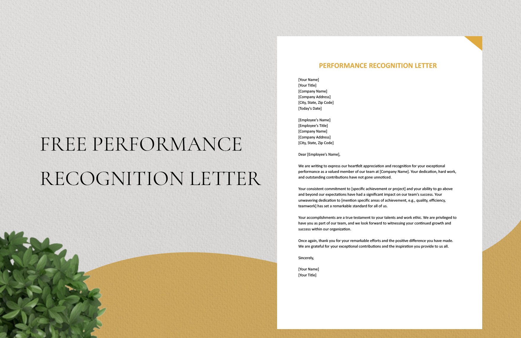 Performance Recognition Letter